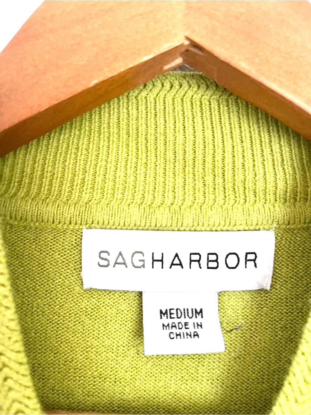 Vintage Sag Harbor Moss Green Mock Neck Sweater - Picture 4 of 6